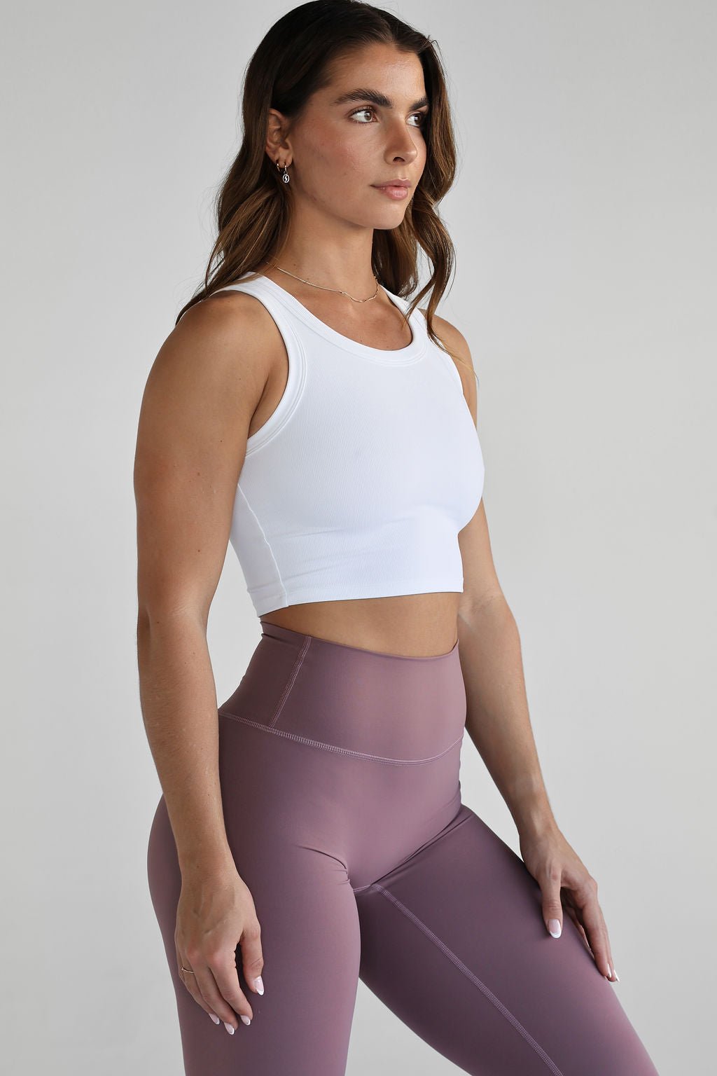 Ribbed Crop - White - LEELO ACTIVE