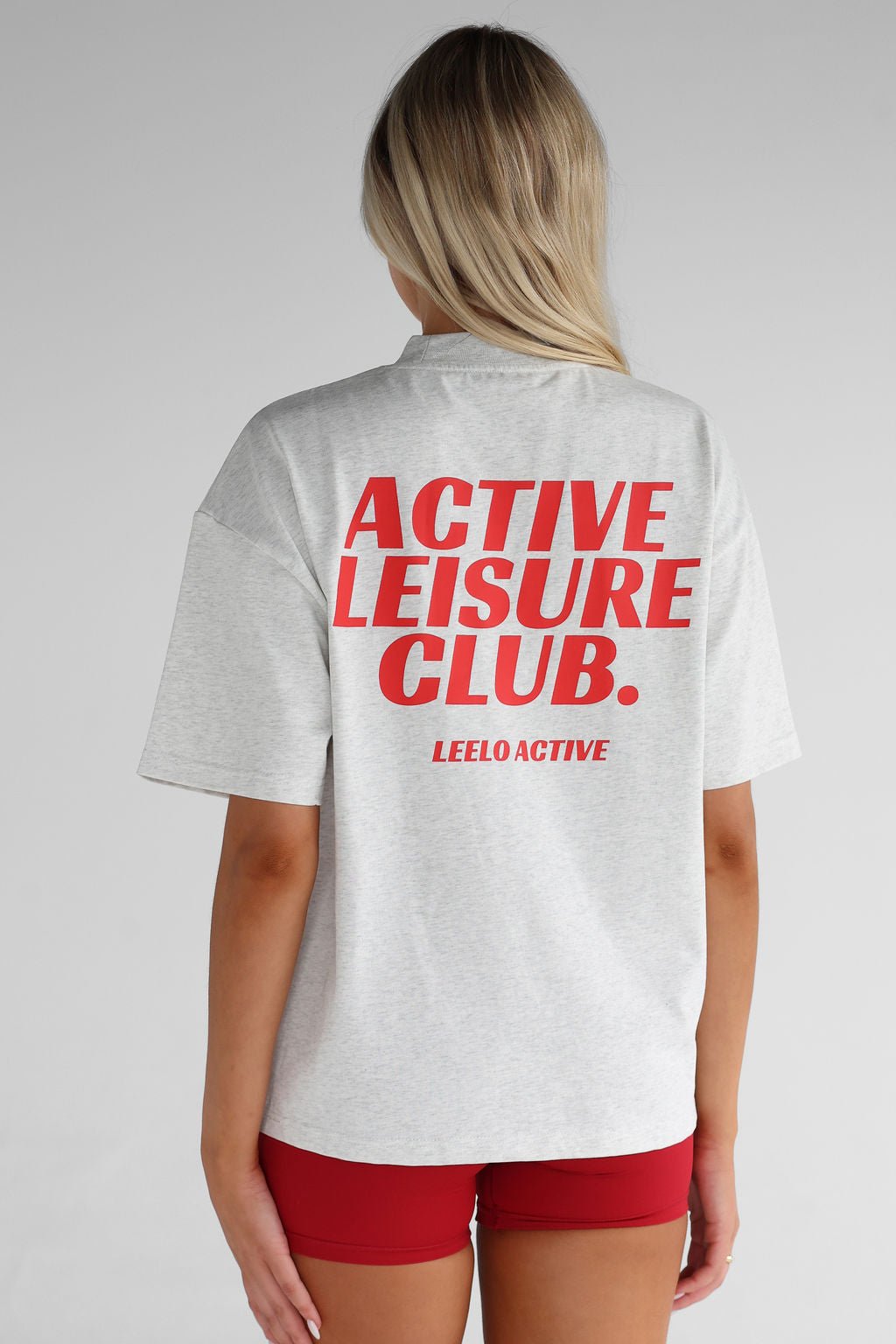 Active Leisure Tee - Oatmeal/Red - LEELO ACTIVE