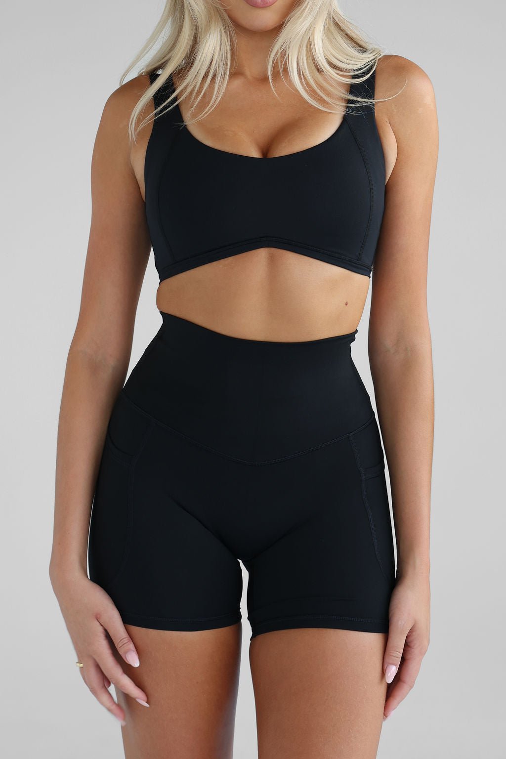 Black Pocket Bike Shorts - LEELO ACTIVE