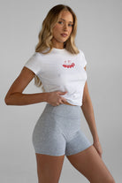 Cherry Baby Tee - White - LEELO ACTIVE