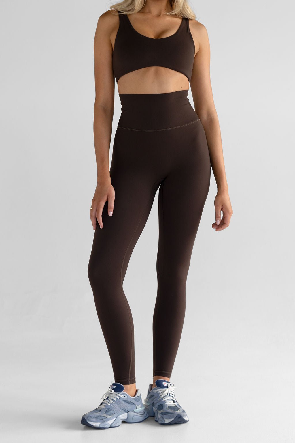Classic Extra High Waist Full Length Leggings - Cocoa Bean - LEELO ACTIVE