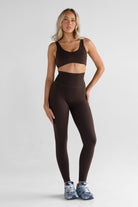 Classic Extra High Waist Full Length Leggings - Cocoa Bean - LEELO ACTIVE