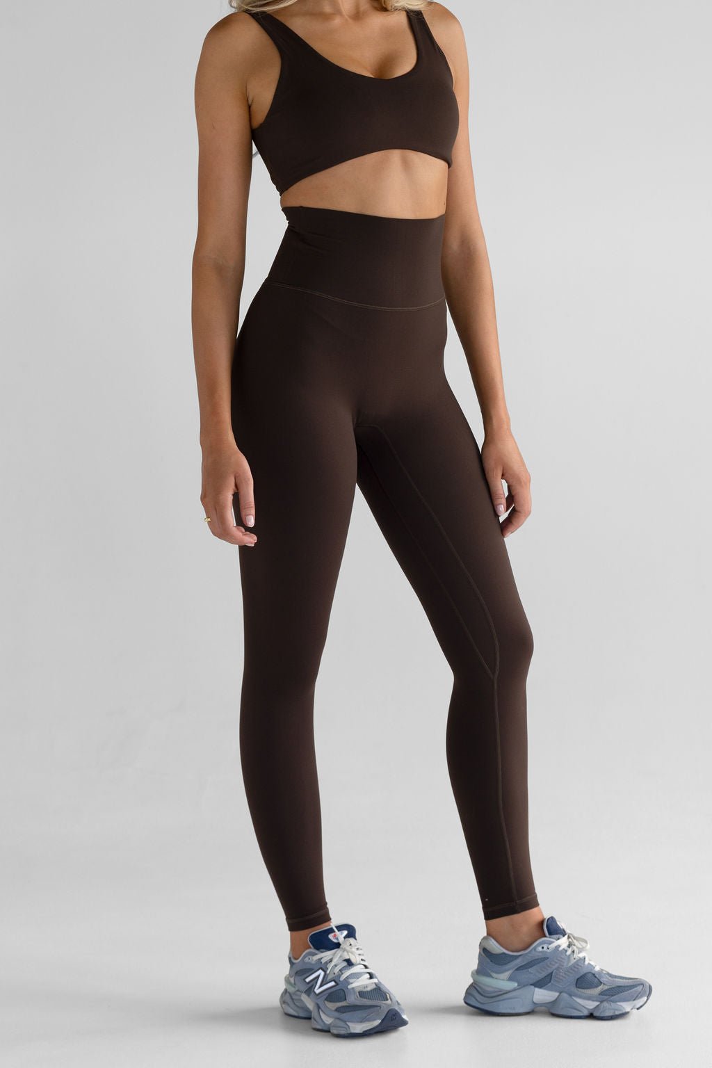 Classic Extra High Waist Full Length Leggings - Cocoa Bean - LEELO ACTIVE