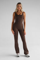 Classic Flare Leggings - Cocoa Bean - LEELO ACTIVE