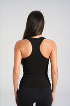 Cotton Racer Tank - Black - LEELO ACTIVE