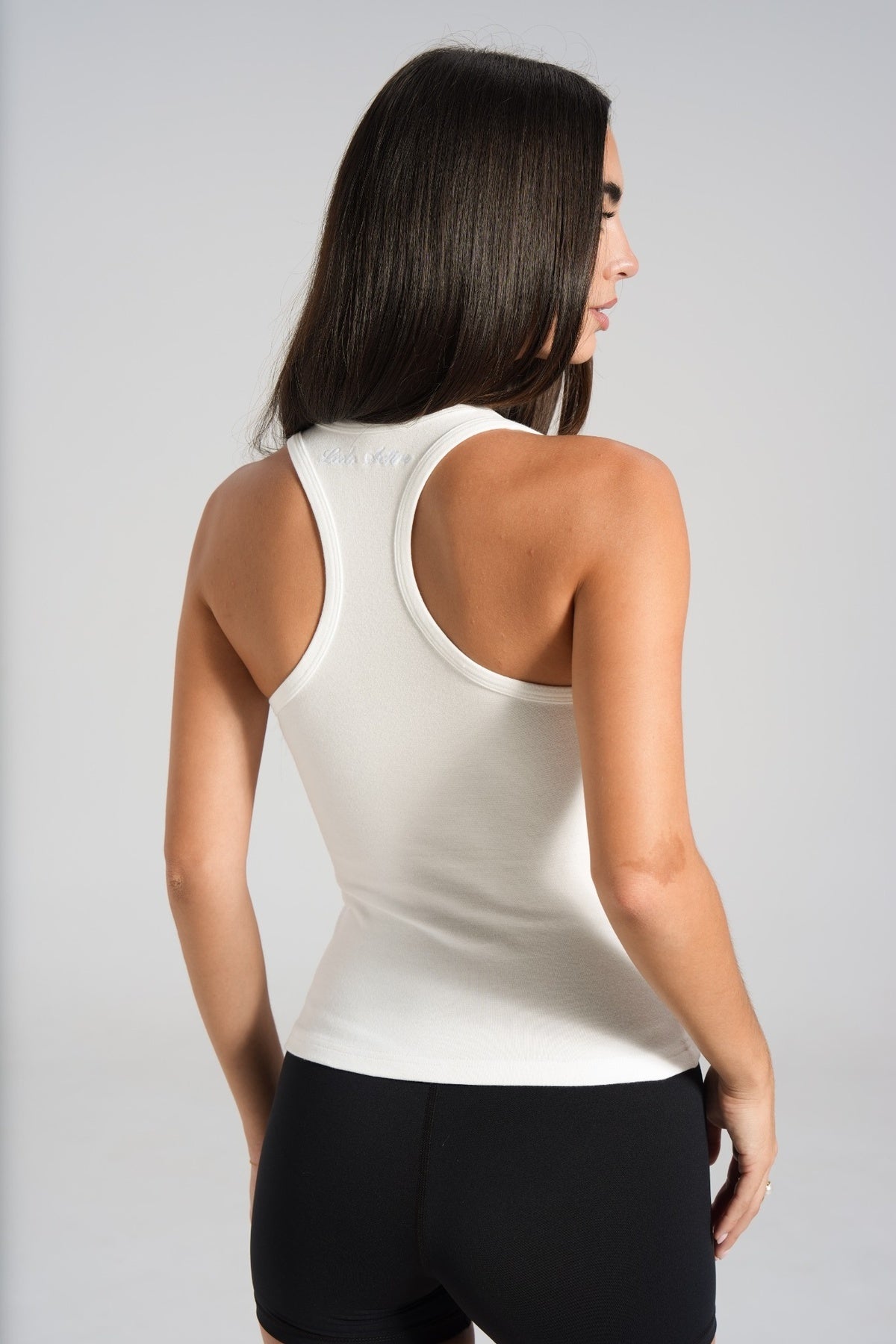 Cotton Racer Tank - White - LEELO ACTIVE