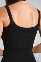 Cotton Scoop Tank - Black - LEELO ACTIVE