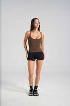 Cotton Scoop Tank - Dark Chocolate - LEELO ACTIVE