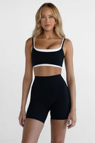 Double Layer Crop - Black - LEELO ACTIVE