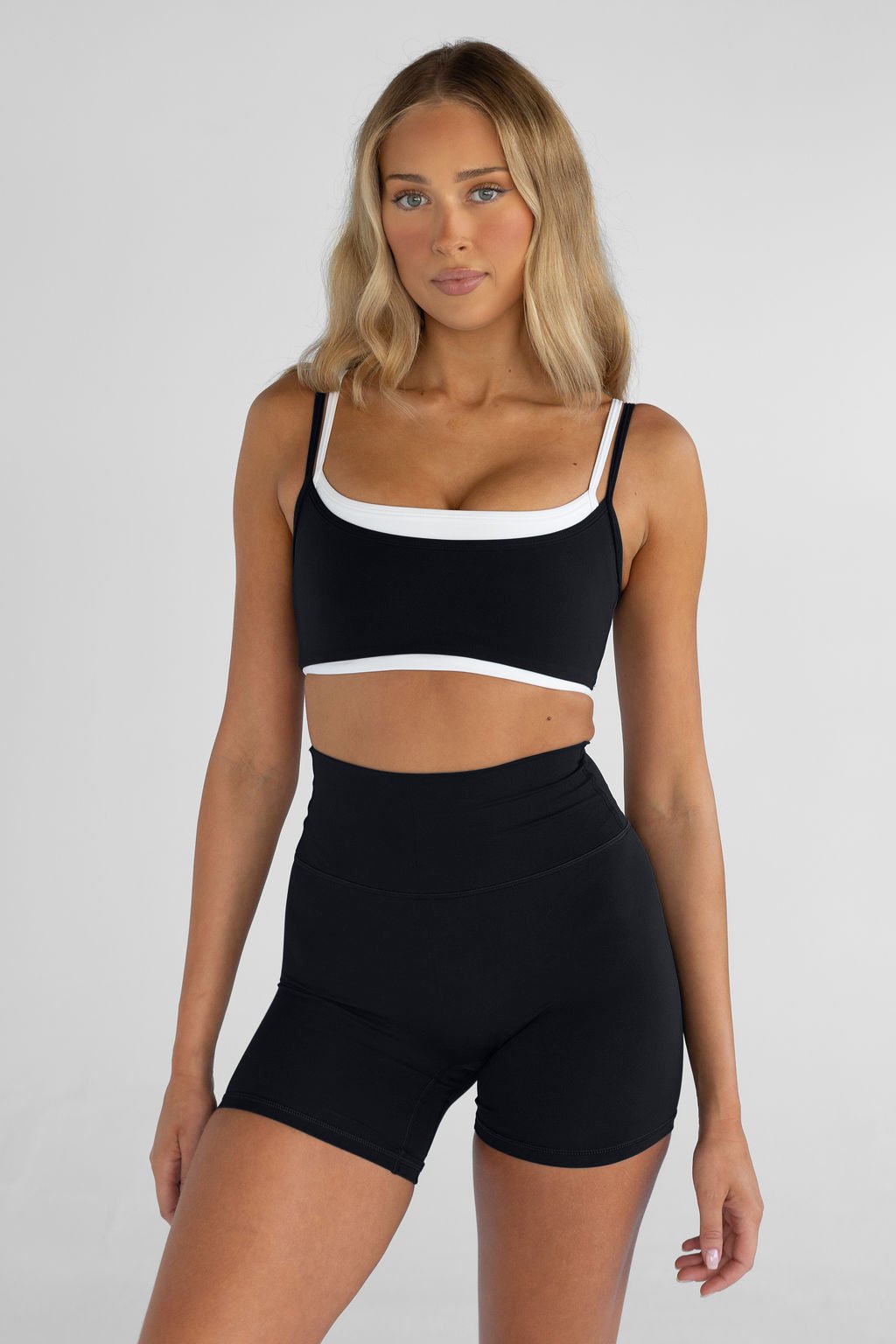 Double Layer Crop - Black - LEELO ACTIVE