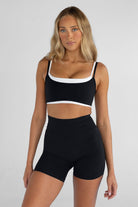 Double Layer Crop - Black - LEELO ACTIVE