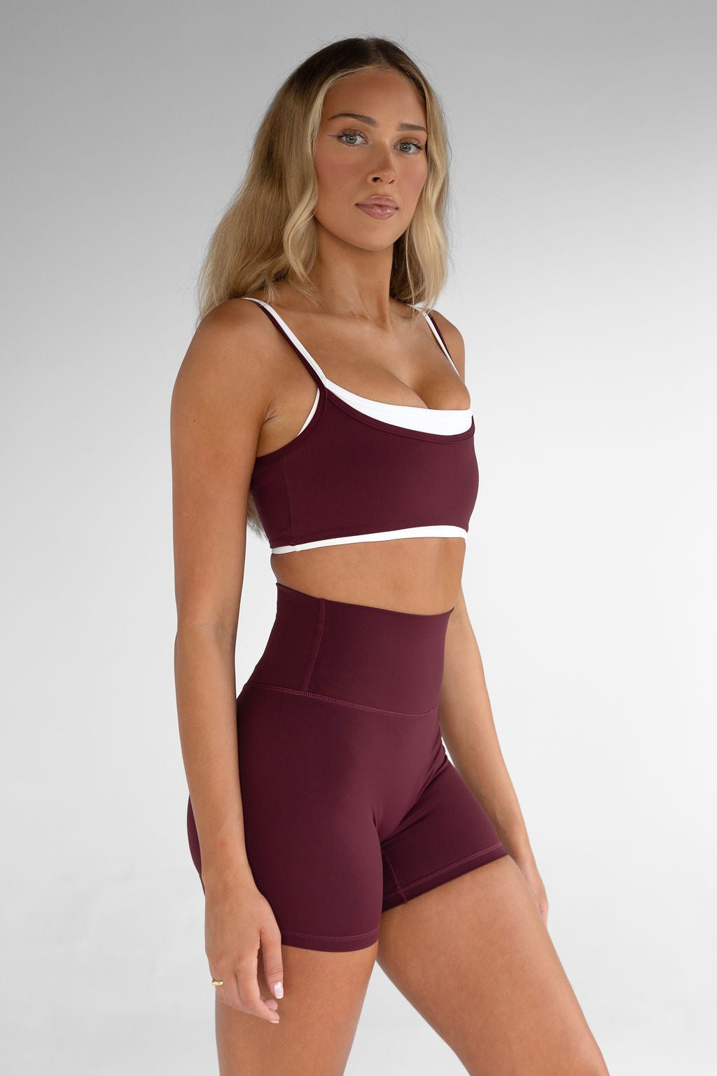 Double Layer Crop - Cherry Cola (pre - order) - LEELO ACTIVE