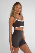 Double Layer Crop - Dark Chocolate - LEELO ACTIVE