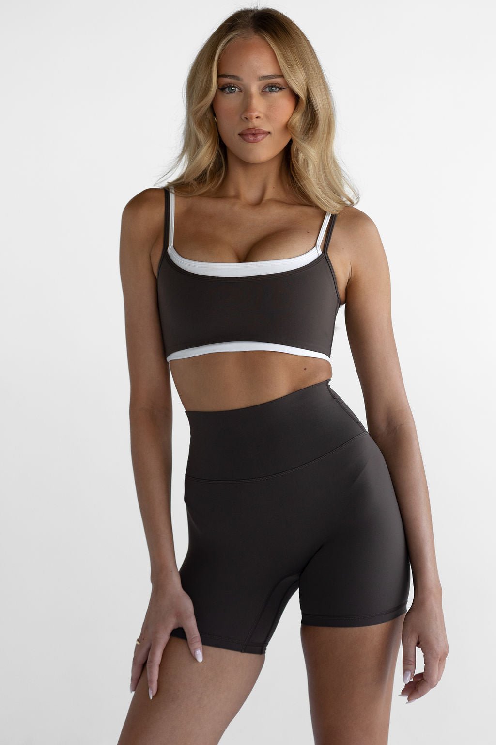 Double Layer Crop - Dark Chocolate - LEELO ACTIVE