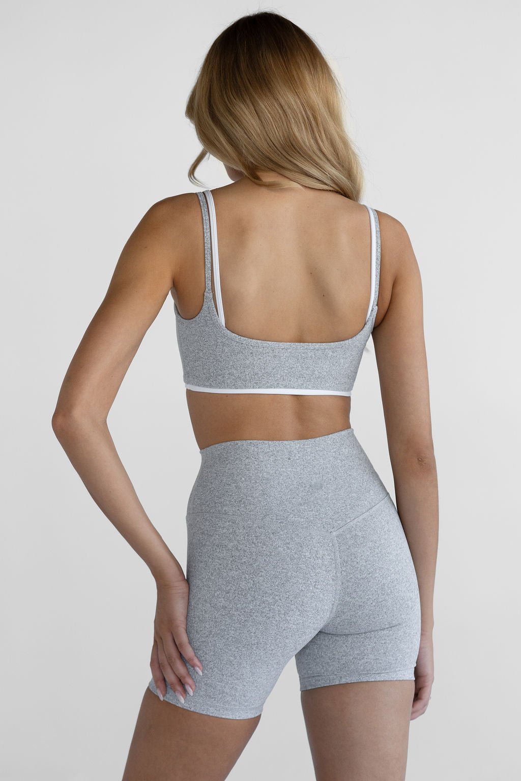 Double Layer Crop - Marl Grey (PRE - ORDER) - LEELO ACTIVE