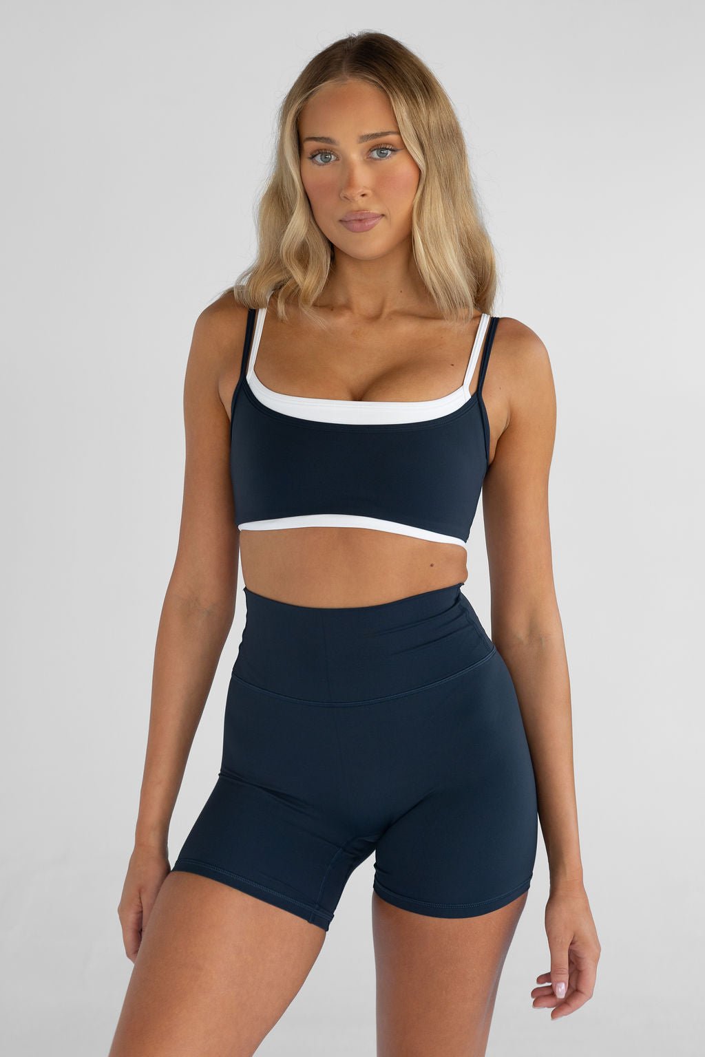 Double Layer Crop - Navy - LEELO ACTIVE