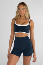 Double Layer Crop - Navy - LEELO ACTIVE