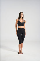 Double Layer Halter Crop - Black/Polka - LEELO ACTIVE