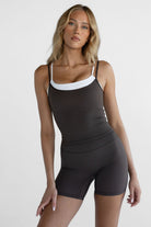 Double Layer Tank - Dark Chocolate - LEELO ACTIVE
