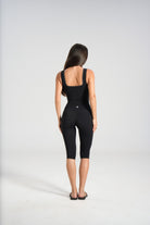 Double Layer V-neck Tank - Black/Polka - LEELO ACTIVE