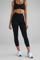 Extra High Waist 7/8 Leggings - Black - LEELO ACTIVE