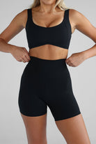 Extra High Waist Bike Shorts - Black - LEELO ACTIVE