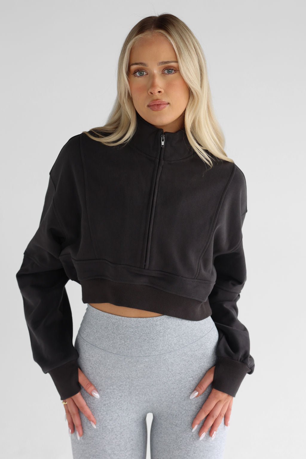 Half Zip Sweater - Ash - LEELO ACTIVE