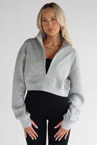 Half Zip Sweater - Heather Grey - LEELO ACTIVE