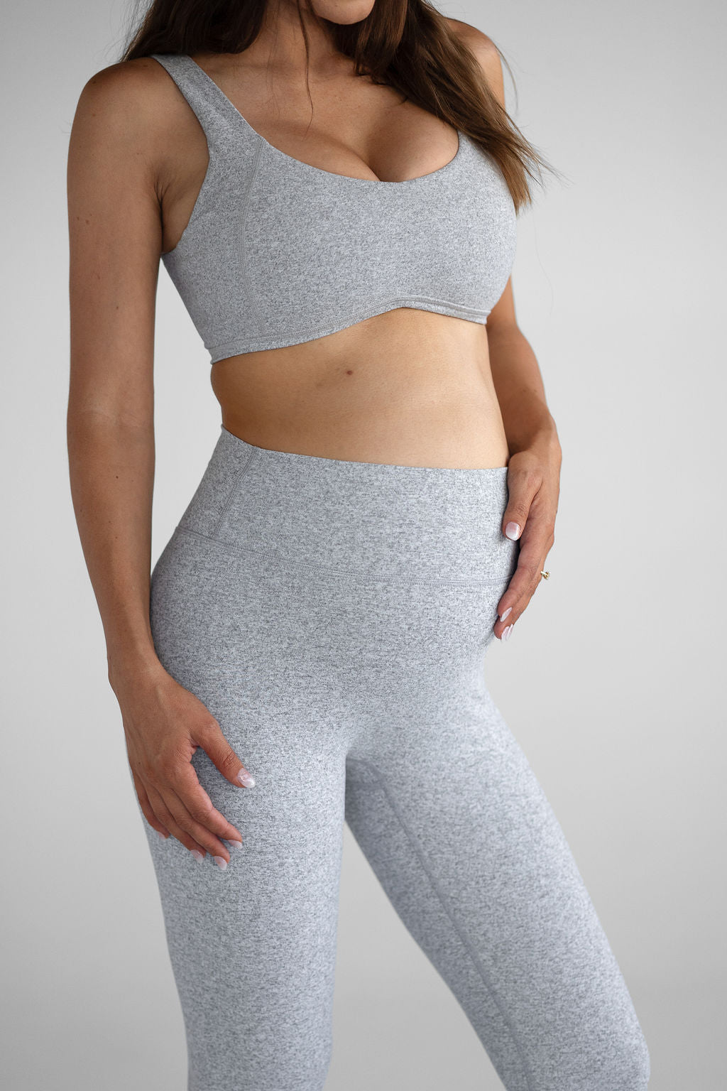 Luxe Signature Crop - Marl Grey - LEELO ACTIVE