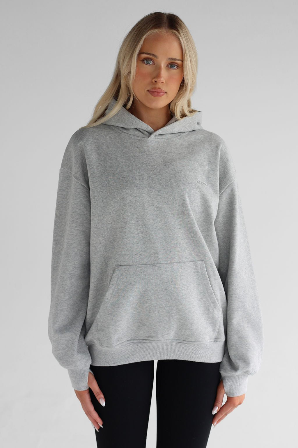 Luxe Signature Hoodie - Heather Grey - LEELO ACTIVE