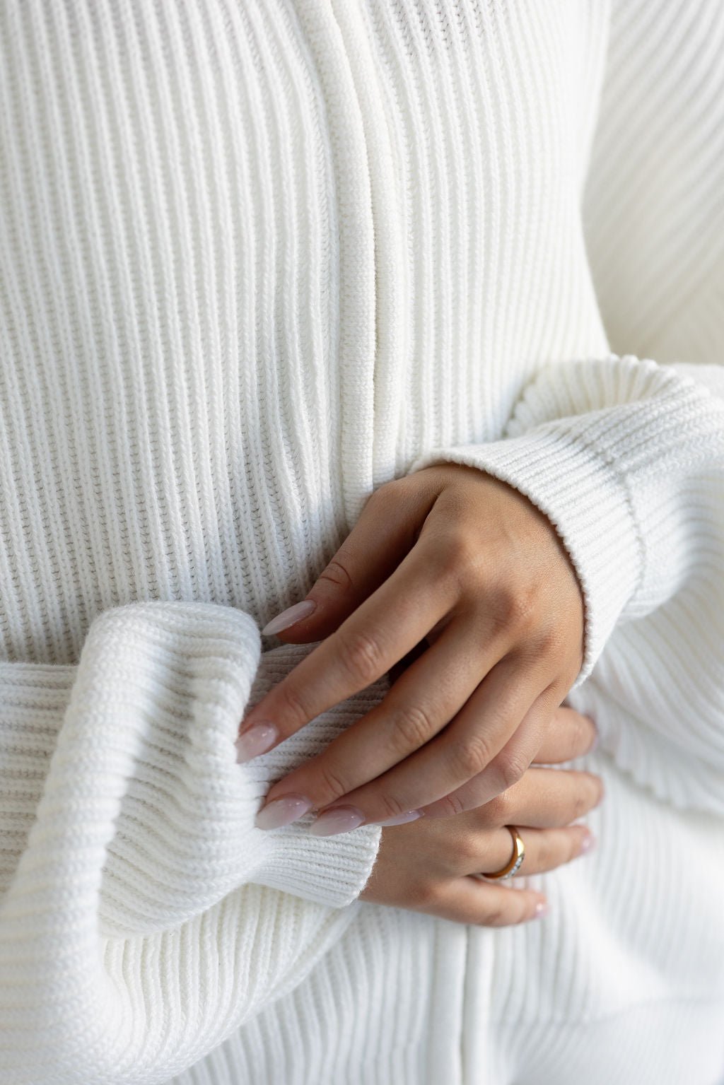 Natural Knit Bomber Jacket - Cream (COMING SOON) - LEELO ACTIVE