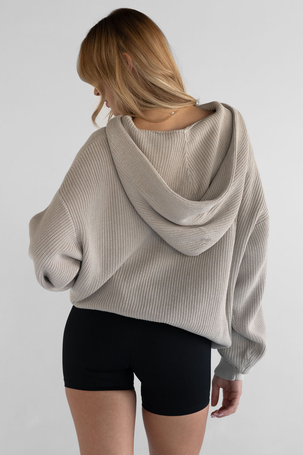 Natural Knit Hoodie - Almond - LEELO ACTIVE