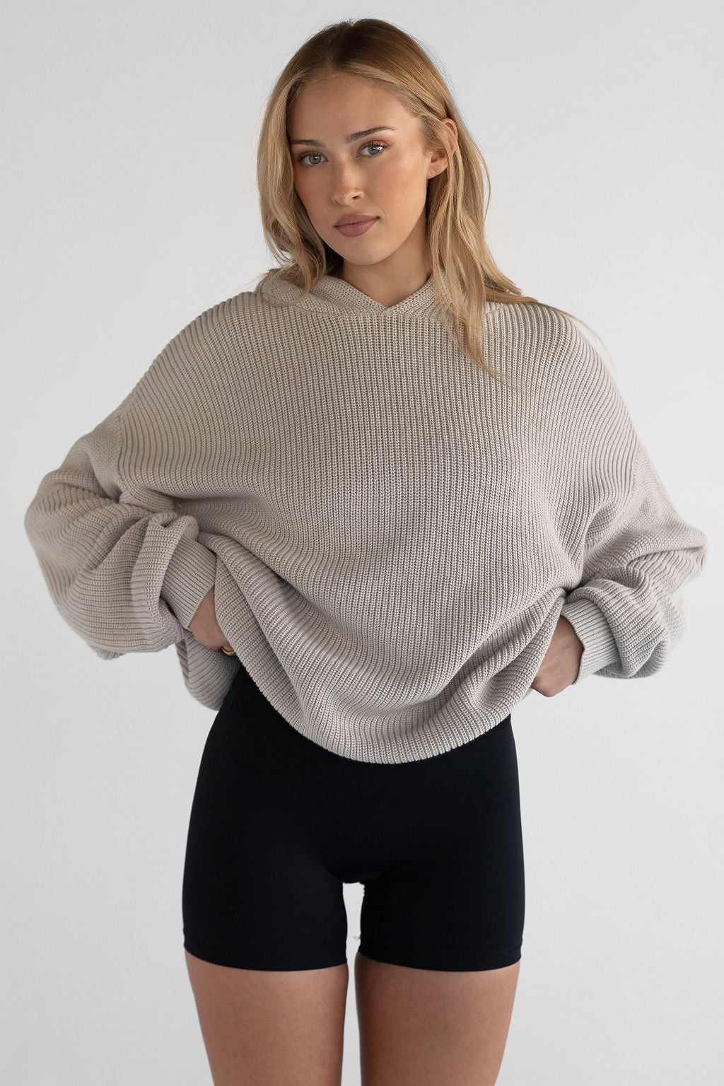 Natural Knit Hoodie - Almond - LEELO ACTIVE