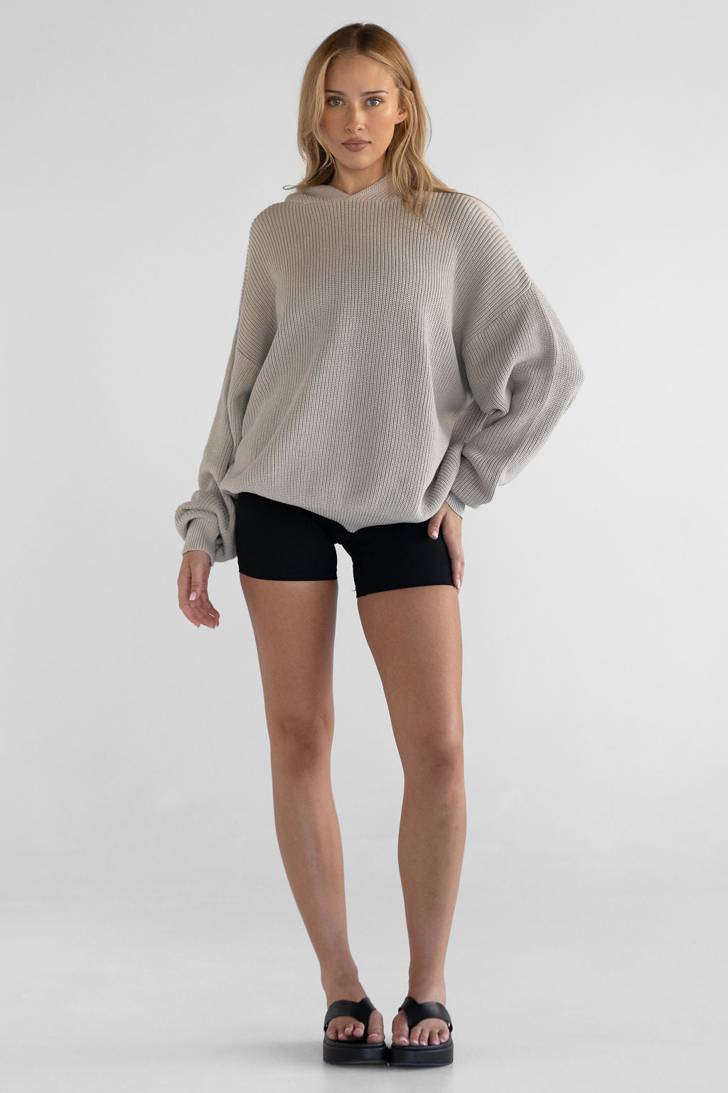 Natural Knit Hoodie - Almond - LEELO ACTIVE