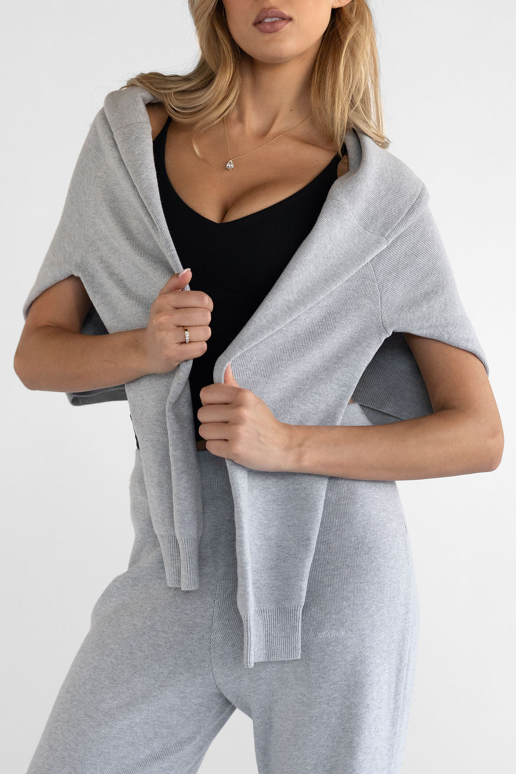 Natural Knit Sweater - Heather Grey - LEELO ACTIVE