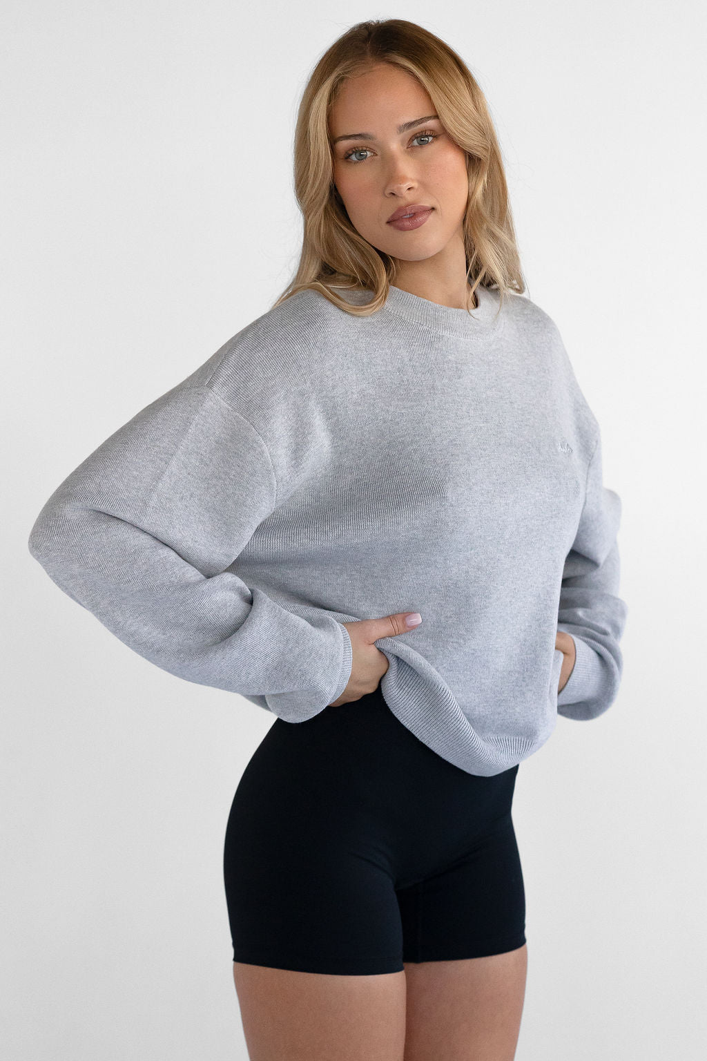 Natural Knit Sweater - Heather Grey - LEELO ACTIVE