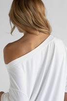 Off Shoulder Bamboo T-Shirt - White (COMING SOON) - LEELO ACTIVE