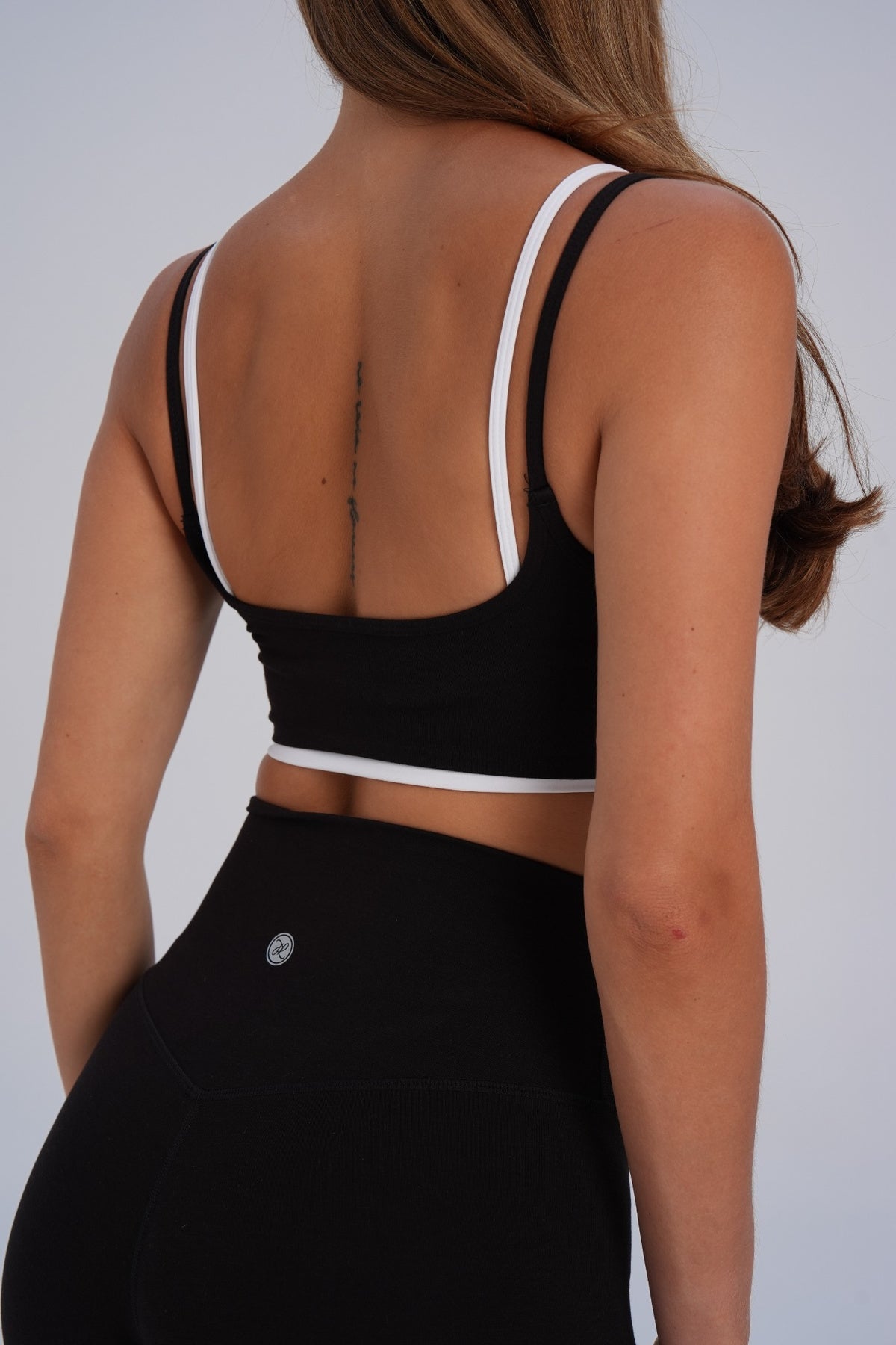 Organic Cotton Double Layer Crop - Black (pre-order) - LEELO ACTIVE
