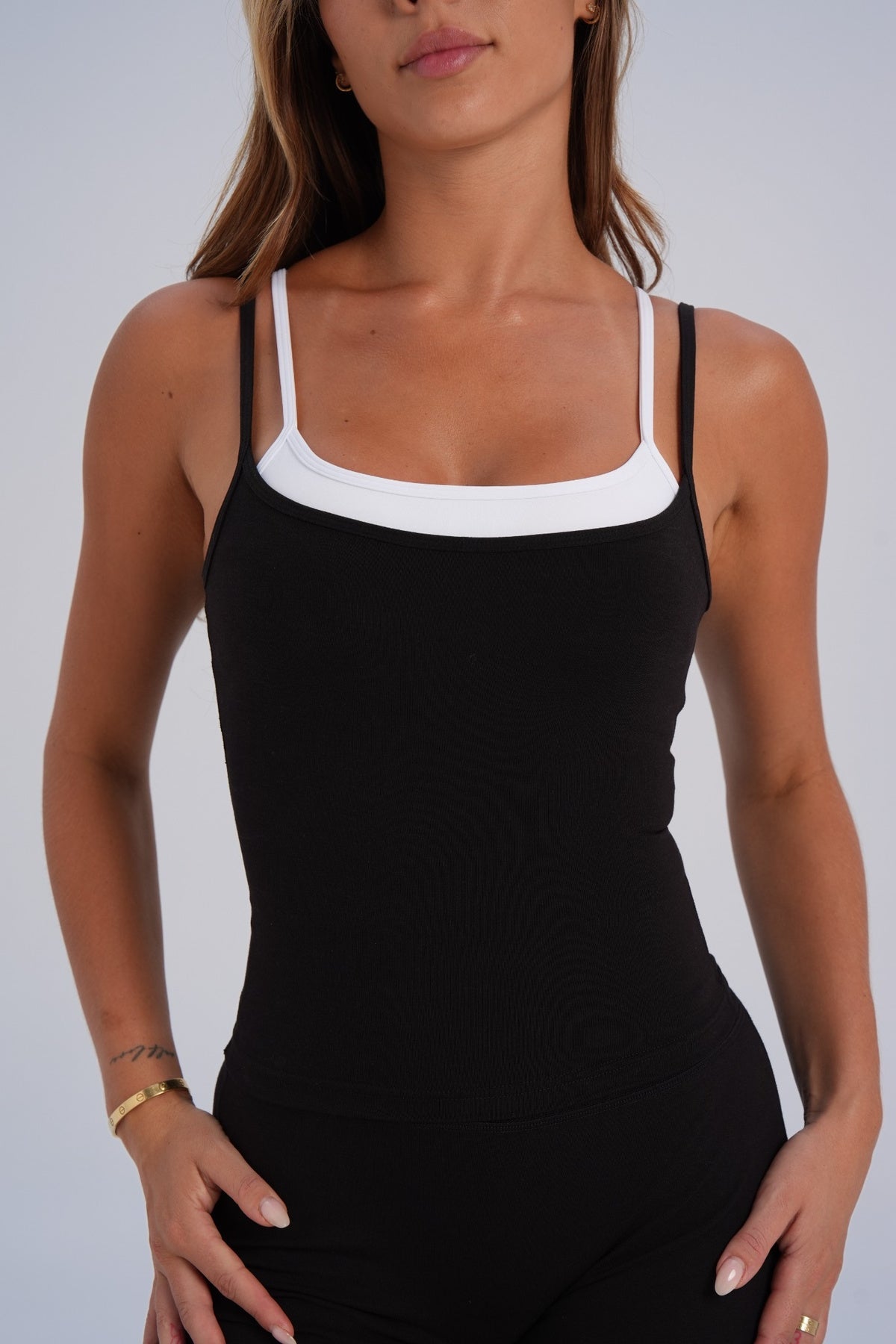 Organic Cotton Double Layer Tank - Black (coming soon) - LEELO ACTIVE
