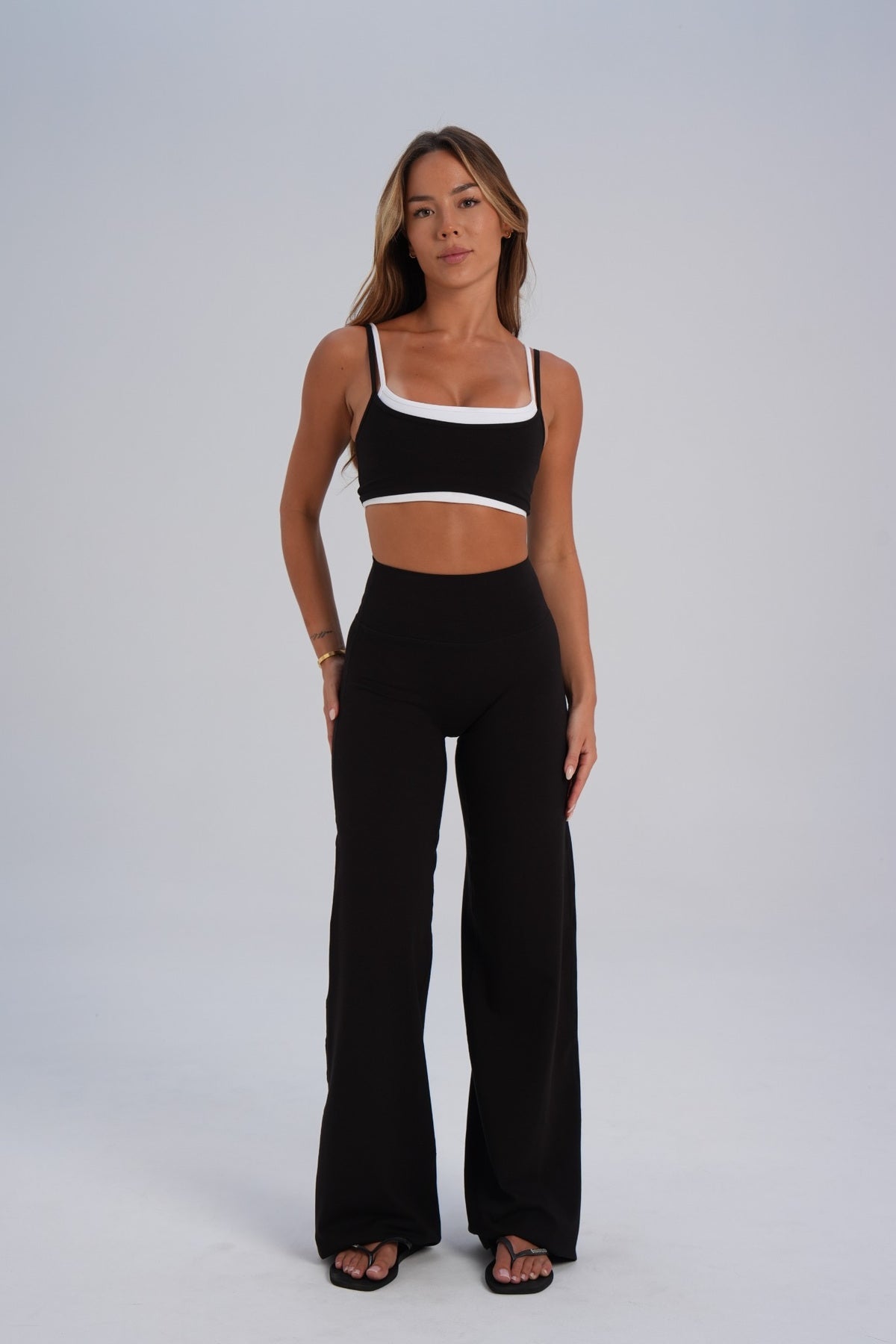 Organic Cotton Wide Leg Pants - Black (pre-order) - LEELO ACTIVE