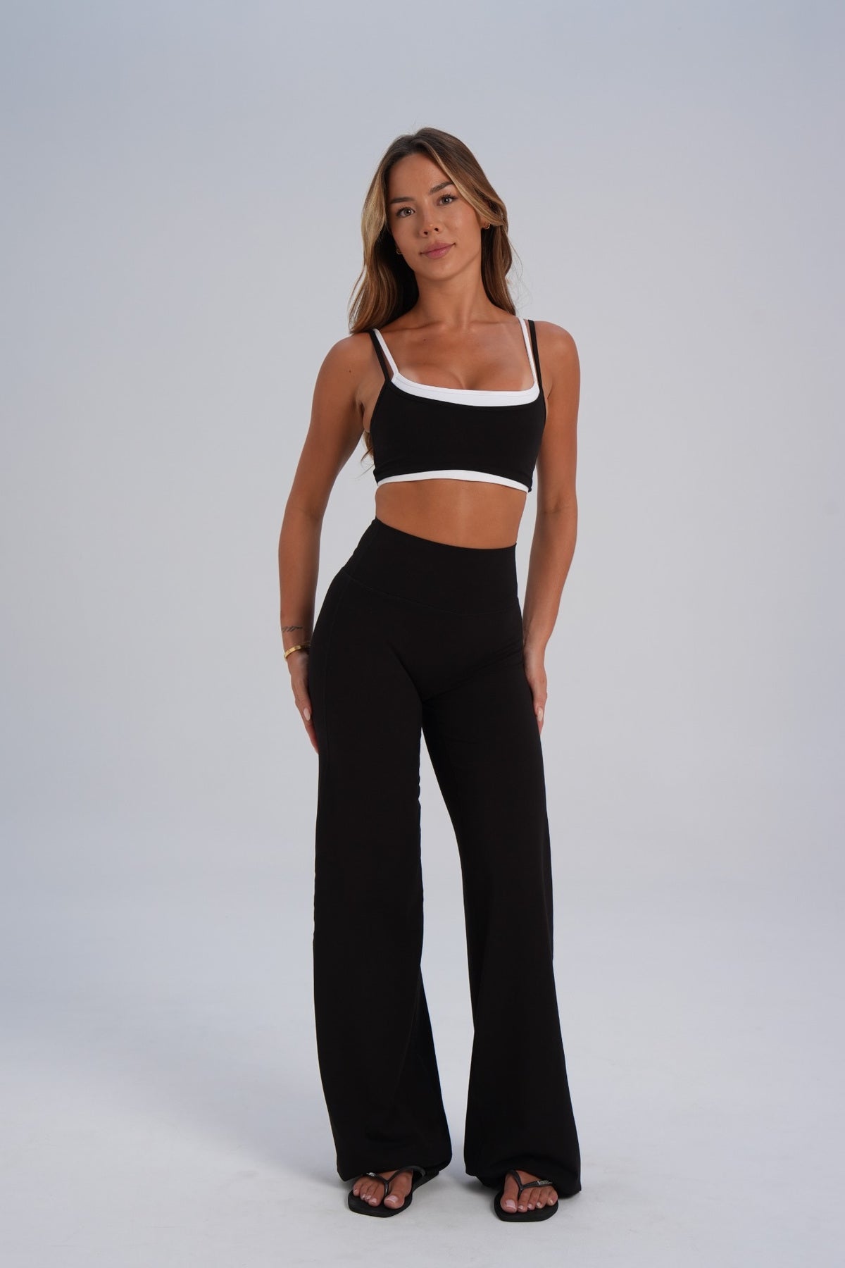 Organic Cotton Wide Leg Pants - Black (pre-order) - LEELO ACTIVE