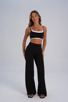 Organic Cotton Wide Leg Pants - Black (pre-order) - LEELO ACTIVE