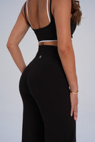 Organic Cotton Wide Leg Pants - Black (pre-order) - LEELO ACTIVE