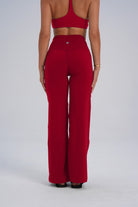 PETITE Sculpt Wide Leg Pants - Cherry - LEELO ACTIVE