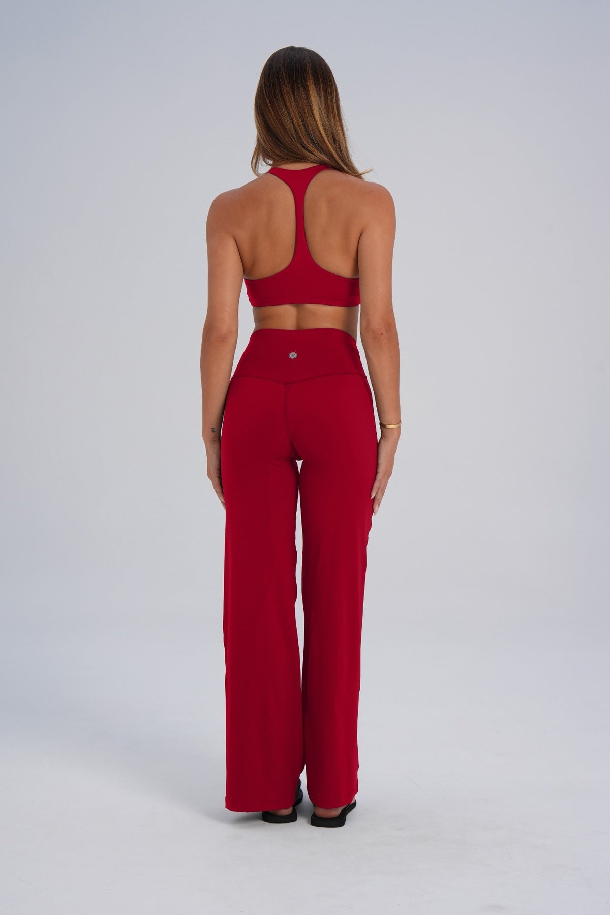 PETITE Sculpt Wide Leg Pants - Cherry - LEELO ACTIVE