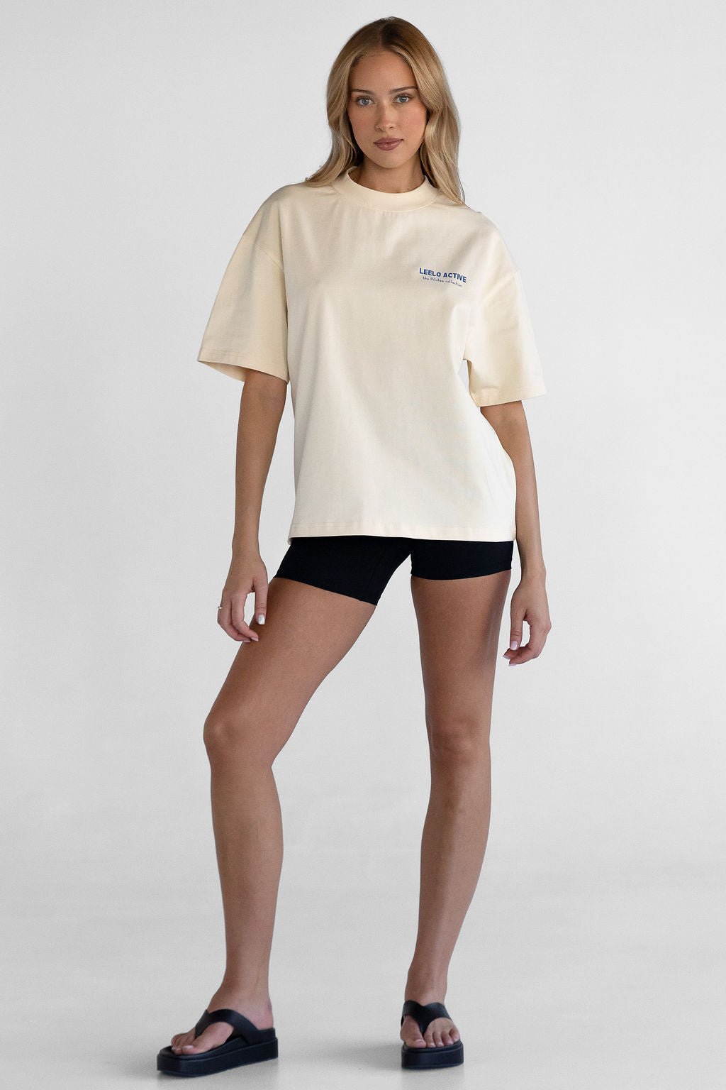 Pilates Collection Boyfriend Tee - French Vanilla - LEELO ACTIVE