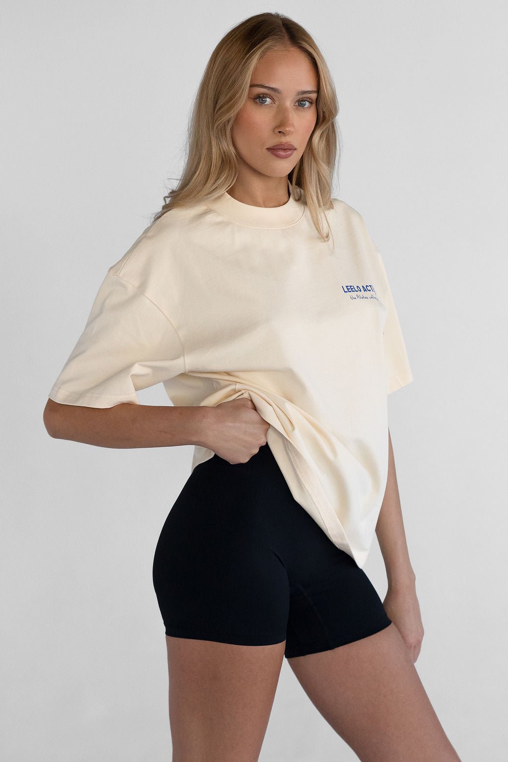 Pilates Collection Boyfriend Tee - French Vanilla - LEELO ACTIVE