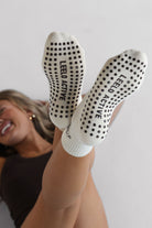 Pilates & Wellness Grip Socks - Cream - LEELO ACTIVE