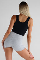 Ribbed Scoop Neck Crop - Black - LEELO ACTIVE