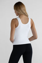 Ribbed Scoop Neck Tank - White - LEELO ACTIVE